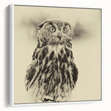 Framed canvas wall art featuring a "Birds of Prey" design, showcasing detailed illustrations of various birds, set against a white background for a modern aesthetic.