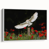 Framed canvas wall art showcasing a detailed design of birds, featuring a white frame and side view that highlights the artwork's vibrant colors and intricate patterns, perfect for enhancing home decor.