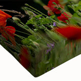 Close-up of a vibrant birds of prey wall art design on stretched canvas, showcasing intricate details and rich colors, perfect for enhancing home decor.