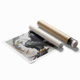 Vibrant rolled print of bird-themed wall art featuring intricate designs and colorful details, ideal for enhancing home decor with a touch of nature.