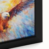 Framed wall art featuring a close-up view of a vibrant bird design, showcasing intricate details and rich colors, perfect for enhancing home decor aesthetics.