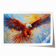 Colorful rolled print of a bird-themed wall art design, showcasing intricate details and vibrant hues, featuring a mix of birds in flight against a textured background. Ideal for enhancing home decor with a nature-inspired theme.