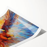 Birds of Prey wall art collection print showcasing vibrant, detailed illustrations of various birds in flight, rolled and ready for display in home decor.