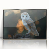 Framed wall art showcasing a stunning "Birds of Prey" design, featuring intricate details and vibrant colors set in a sleek silver frame, perfect for modern decor.