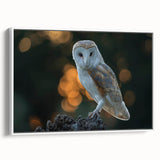 Framed canvas wall art showcasing a stunning birds of prey design, featuring intricate details and vibrant colors, displayed against a white background in a stylish side view. Perfect for nature enthusiasts and home decor.