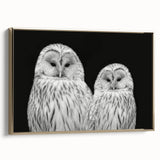 Framed canvas wall art featuring a striking birds of prey design in gold tones, showcasing exquisite detailing and elegant side view, perfect for home decor.