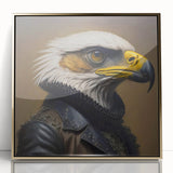 Framed wall art featuring a striking design of birds in flight, displayed in an elegant gold frame with an acrylic front for a modern touch and protection.