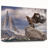 Acrylic glass wall art showcasing a vibrant birds of prey design, featuring a stylized side view with rich colors and intricate details, perfect for modern decor.