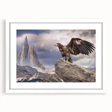 Framed wall art featuring a striking bird design, showcasing vibrant colors and intricate details, beautifully presented with a white mat for an elegant touch. Perfect for enhancing home decor and bird-themed collections.