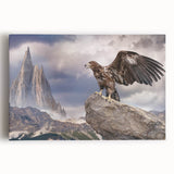 Colorful stretched canvas wall art depicting various birds of prey in flight, showcasing intricate details and vibrant colors, ideal for nature lovers' decor.
