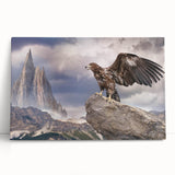 Stretched canvas wall art featuring vibrant birds of prey design, showcasing intricate details and bold colors, ideal for enhancing modern home decor.