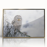 Framed acrylic wall art showcasing a vibrant birds of prey design in gold, featuring intricate details and a modern aesthetic, perfect for home decor.