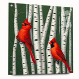 Acrylic wall art showcasing a vibrant cardinal design, featuring intricate details and a side view with mounting pins, perfect for bird lovers' decor.