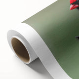 Vibrant rolled canvas artwork depicting a striking cardinal bird in a natural setting, perfect for adding color and life to any room decor.