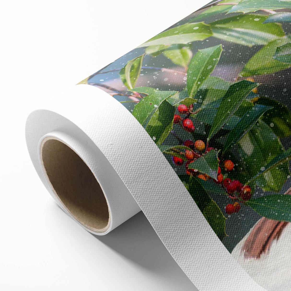 Vibrant rolled canvas wall art featuring a stunning cardinal bird design, showcasing rich reds and intricate details, perfect for home decor.