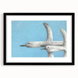 Framed wall art featuring an elegant crane design in a minimalist black frame with a mat, perfect for modern decor and enhancing home interiors.