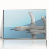 Framed acrylic wall art showcasing a stunning crane design in a modern white frame, perfect for adding elegance to any living space or office decor.