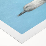 Rolled canvas artwork showcasing an elegant crane design in soft pastel colors, ideal for adding a serene touch to home decor. Perfect for bird lovers and nature enthusiasts.