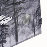 Close-up view of a striking bird crane design wall art piece, featuring vibrant colors and intricate details, set against an elegant acrylic glass background, perfect for modern home decor.