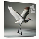 Elegant crane design wall art collection displayed in acrylic glass, showcasing vibrant colors and intricate details, perfect for modern home decor.
