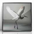 Framed wall art featuring a striking crane design in black acrylic, showcasing elegant lines and modern aesthetics, perfect for contemporary home decor.