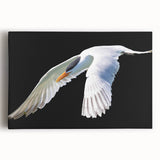 Stretched canvas wall art featuring a serene crane design in soft pastel colors, ideal for modern home decor or nature-themed interiors. Perfect for elevating living spaces.