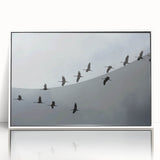 Framed acrylic wall art featuring a graceful crane design, set against a white background, perfect for modern home decor. Ideal for bird lovers and art enthusiasts.