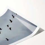 Elegant wall art print showcasing a graceful crane design, featuring soft pastel colors and intricate detailing, perfect for enhancing modern home decor. Ideal for nature lovers and art enthusiasts seeking a serene ambiance.