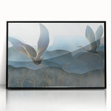 Framed acrylic wall art featuring a striking crane design with a black frame, perfect for modern home decor. Ideal for enhancing living spaces and showcasing artistic elegance.