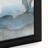 Framed wall art showcasing a close-up of an elegant crane design in vibrant colors, perfect for enhancing modern home decor with a touch of nature-inspired elegance.