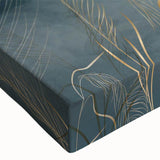 Close-up of a vibrant stretched canvas wall art featuring a graceful crane design, showcasing intricate details and rich colors, perfect for modern home decor.