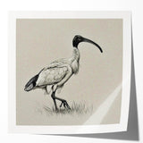 Elegant wall art print showcasing a beautiful crane design in soft pastel colors, perfect for modern home decor. Ideal for adding a serene touch to living spaces.