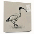 Acrylic wall art featuring a graceful crane design, positioned in a side view with decorative pins, showcasing vibrant colors and intricate details for modern decor.