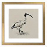 Framed wall art featuring a crane design in elegant gold, with a mat for added depth, showcasing a sophisticated aesthetic perfect for home decor.