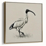 Framed wall art featuring a serene crane design in gold tones, showcasing elegant details and textures, perfect for enhancing modern home decor.
