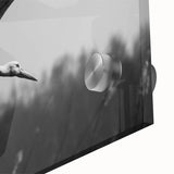 Close-up of a stunning crane design wall art piece, showcasing intricate details and vibrant colors on acrylic glass, ideal for modern home decor.