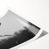 Elegant rolled print of a crane design wall art piece, showcasing intricate details and soft pastel colors. Perfect for enhancing modern home decor aesthetics.