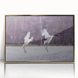 Framed wall art featuring an elegant crane design in gold accents, showcasing intricate details and a modern aesthetic, ideal for home decor enhancement.