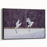 Framed wall art featuring a crane design, showcasing intricate details and a sleek black frame, ideal for enhancing contemporary home decor with elegance.