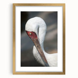 Elegant gold-framed wall art featuring a crane design, showcasing intricate details and a mat border, perfect for modern home decor. Ideal for bird lovers.