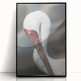 Framed wall art featuring a stunning crane design, set in a sleek black frame with acrylic glass, perfect for modern home decor. Ideal for nature lovers and interior design enthusiasts.