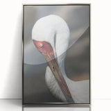 Framed wall art showcasing an elegant crane design with a silver acrylic finish, perfect for modern home decor. Ideal for enhancing living spaces with a touch of nature.
