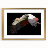 Framed wall art featuring elegant crane design in gold accents, set against a textured mat. Perfect for modern decor, adding sophistication to any room.