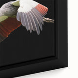 Close-up of a framed wall art piece showcasing an elegant crane design, featuring intricate details and vibrant colors, ideal for modern home decor.