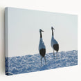 Elegant stretched canvas wall art featuring a serene crane design, showcasing intricate details and soft color tones, perfect for modern home decor.