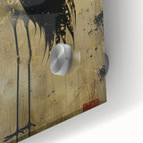 Close-up of a stunning acrylic glass wall art piece showcasing a delicate crane design in vibrant colors, ideal for modern home decor. Perfect for bird enthusiasts.