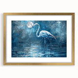 Framed wall art featuring elegant crane designs in gold and white, with a stylish mat, perfect for modern decor. Ideal for living rooms or office spaces.