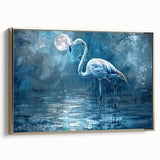 Framed wall art featuring a graceful crane design in gold tones, showcasing elegant details and a side view perspective that highlights its artistic texture. Ideal for enhancing modern decor.