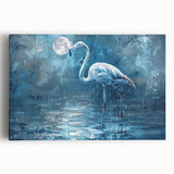 Elegant stretched canvas wall art depicting a serene crane design, showcasing intricate details and soft colors, perfect for modern home decor.