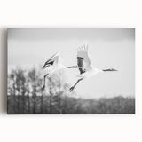Elegant stretched canvas wall art showcasing a serene crane design, featuring soft pastel colors and intricate detailing, perfect for modern home decor.